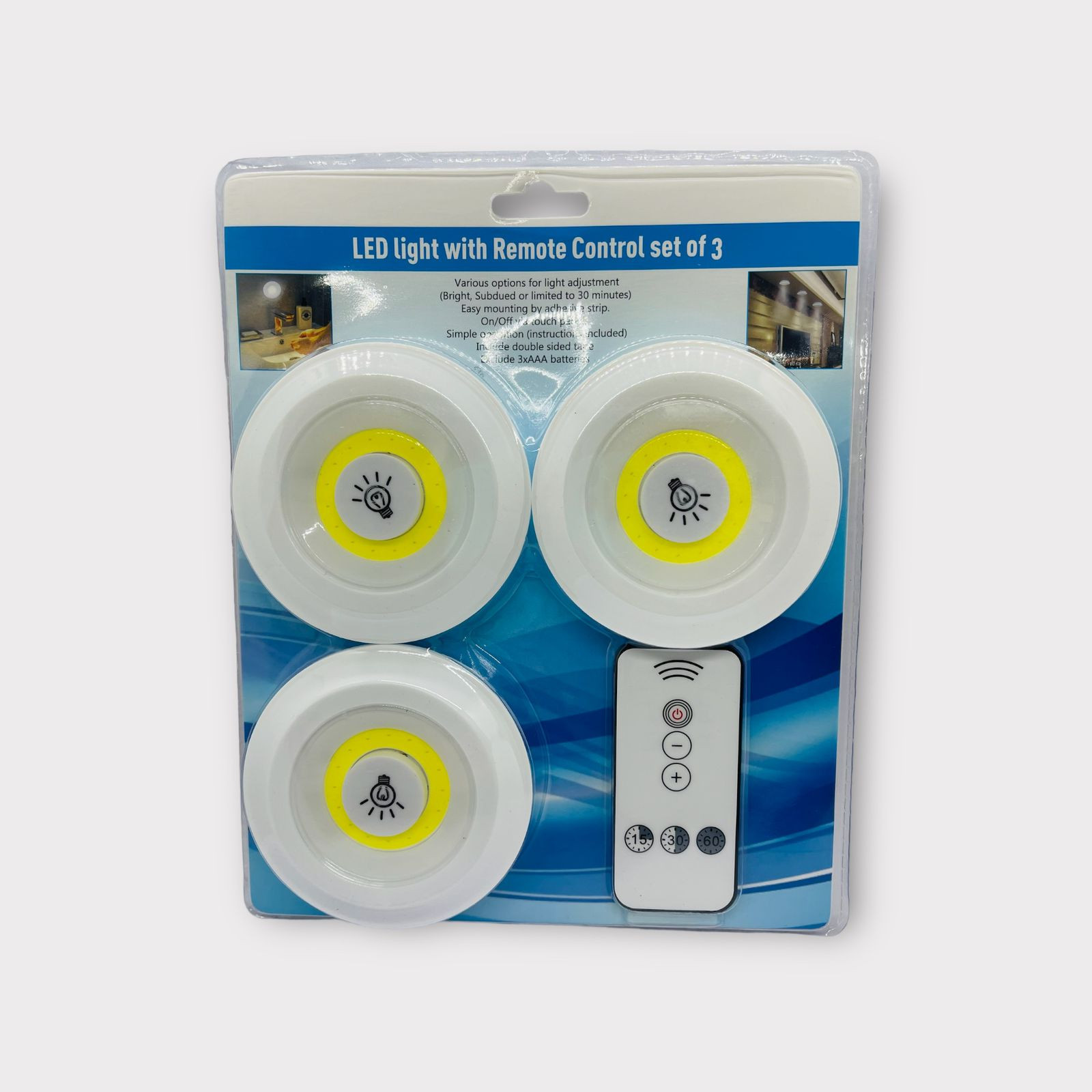 Kit de luces LED x 3 + control remoto